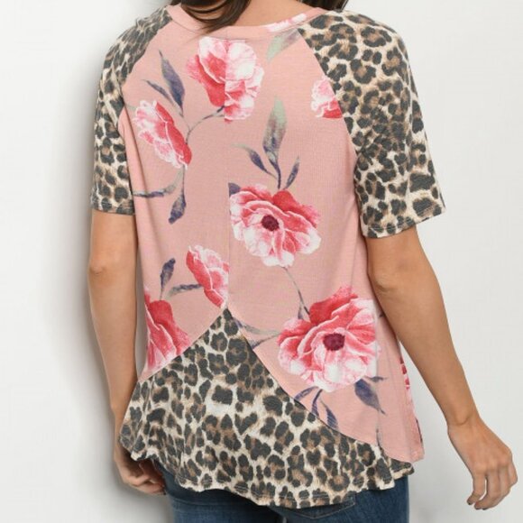 Animal & Floral Short Sleeved Top - Picture 2 of 2